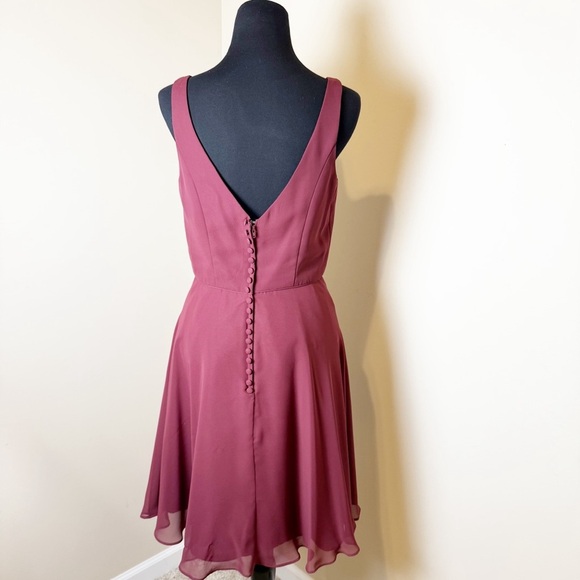 Alfred Angelo Bridesmaid wine color  Gown size 8 - Picture 7 of 11